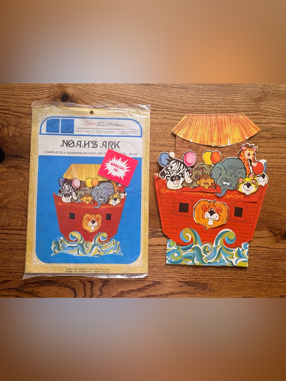 Vintage Gibson Noah’s Ark Party Pop-Up Centerpiece- Party Decor- original pkg